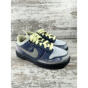 Youth Nike Dunk Low BP 'Halloween I Am Fearless' Blue/Yellow Sneakers Sz 11C